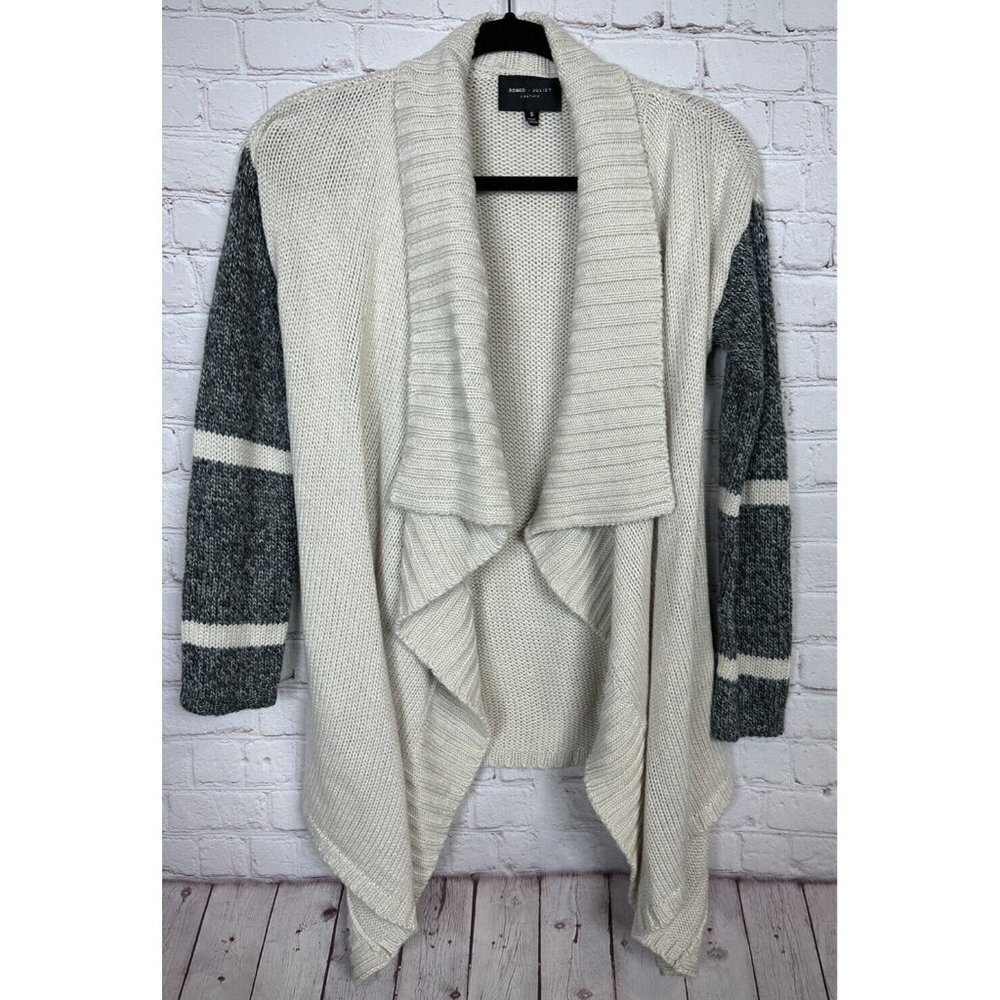 ROMEO & JULIET Couture waterfall front cardigan sweater, sz S GUC